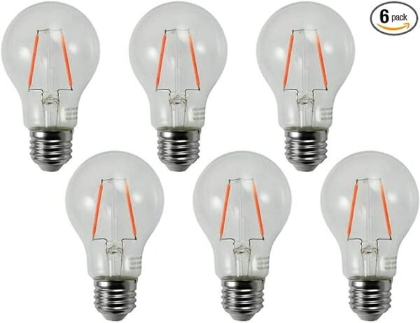 Tesler 25W Equivalent Clear 2W LED Non-Dimmable Standard A19 6-Pack