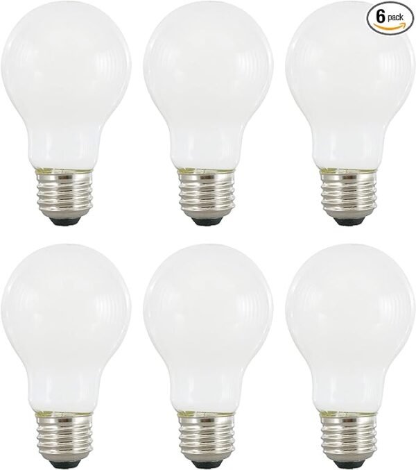 SYLVANIA LED TruWave Natural Series A19 Light Bulb, 60W Equivalent, Efficient 8W, Dimmable, 800 Lumens, Frosted, 5000K, Daylight – 6 Pack (40815)