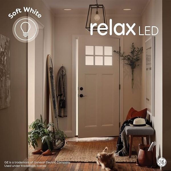 GE Relax LED Light Bulbs, 60 Watt, Soft White, A19 (4 Pack)